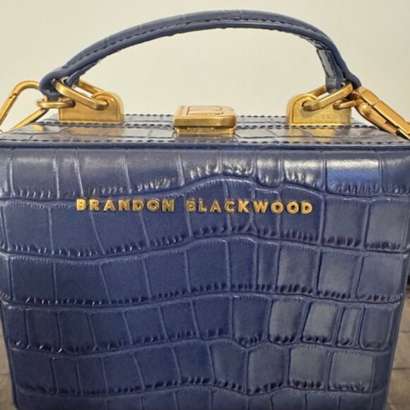 Brandon Blackwood Mini Kendrick Trunk Croc Leather Navy Blue - Picture 3 of 7